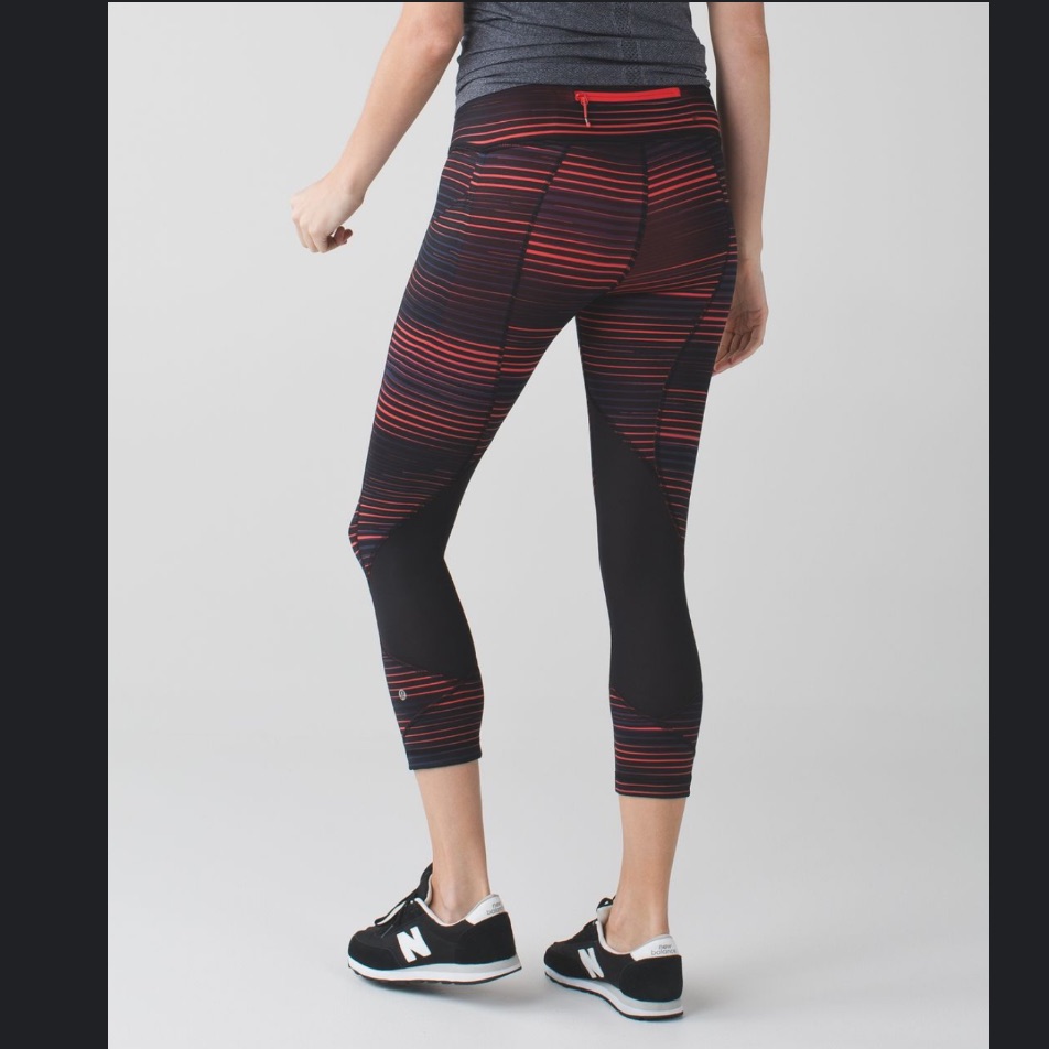 Lululemon Pace Rival Crop *Full-On Luxtreme Twisted Dune Alarming Black Legging